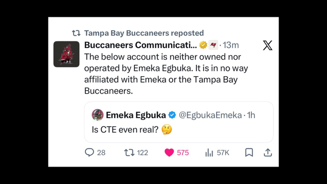 Buccaneers Deny Viral ‘CTE’ Post Linked to Emeka Egbuka