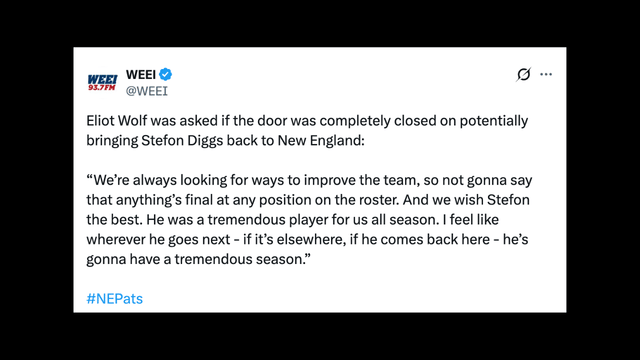 Patriots Leave Door Open for Stefon Diggs Reunion