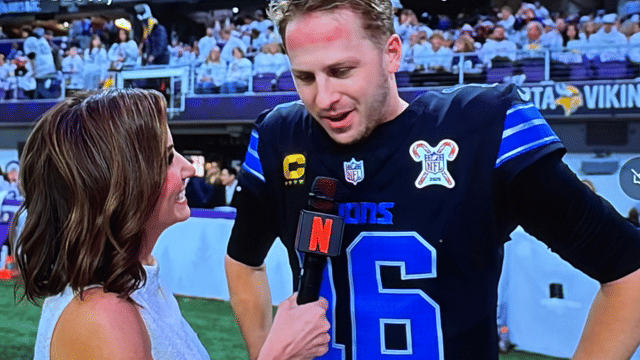 Why Is Jared Goff’s Forehead Red?