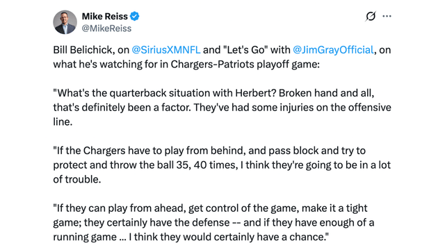 Bill Belichick Breaks Down What Will Decide Chargers–Patriots Playoff Clash