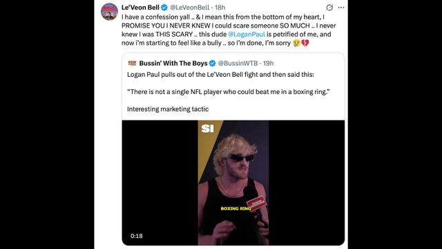 Le’Veon Bell Doubles Down On Logan Paul While Accusing Him of Ducking the Fight