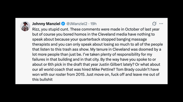 Johnny Manziel Says Even Tom Brady Couldn't Win With Browns