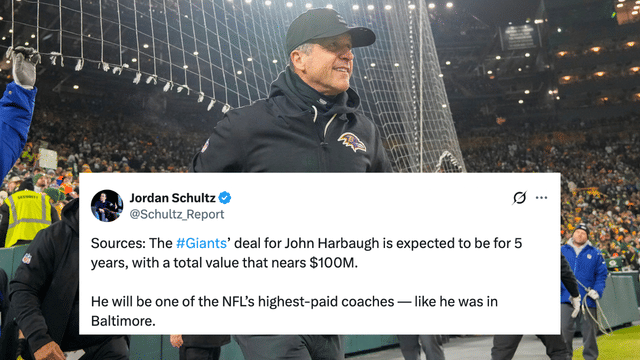 Giants Set to Pay John Harbaugh Near $100M on Five-Year Deal