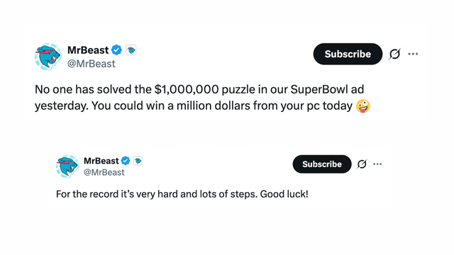 MrBeast Says No One Has Solved His $1M Super Bowl Puzzle Yet