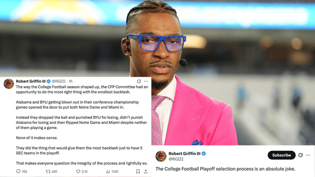 Robert Griffin III Rips CFP Committee Over Alabama, BYU and Notre Dame Decisions