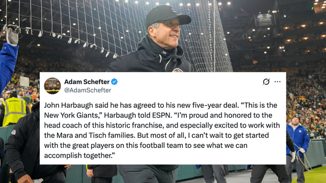 "I'm Proud and Honored": John Harbaugh Embraces Giants After Agreeing to 5-Year Deal