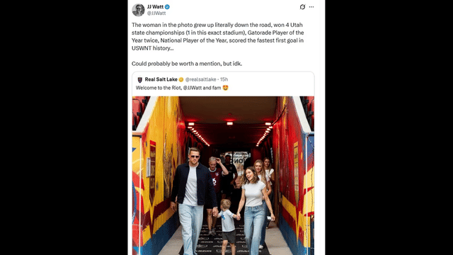 J.J. Watt Calls Out MLS Club for Snubbing Wife Kealia