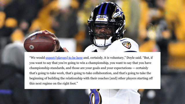 Ravens OC Declan Doyle’s “Voluntary” Workout Message Appears Aimed at Lamar Jackson