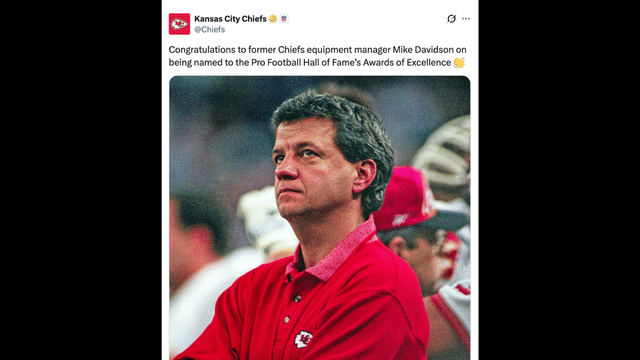 Kansas City Chiefs Honor Mike Davidson With Hall of Fame Recognition