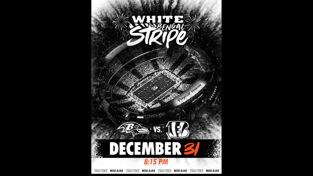 Bengals to Debut White Bengal Stripe Game on New Year's Eve