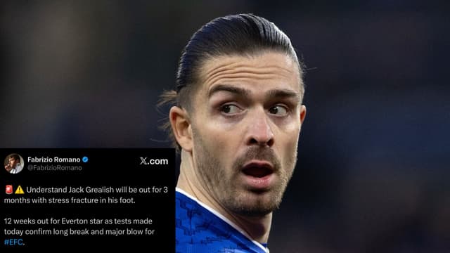 Jack Grealish Out for Three Months With Stress Fracture