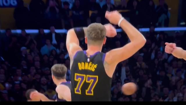 Luka Doncic Laughs Off Awkward Celebration After Finally Hitting a Three vs Jazz