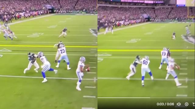 Cowboys’ Tyler Guyton Punches Eagles Rusher, Refs Miss It
