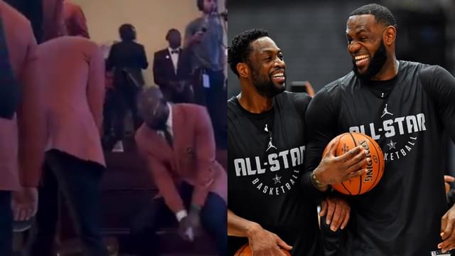 LeBron James And Dwyane Wade Work On Their Golf Swings At HOF Induction