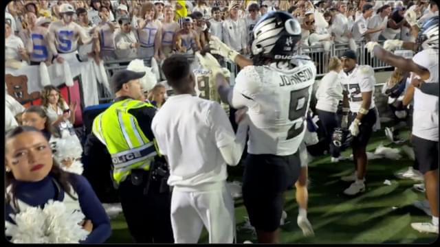 Oregon Defense Storms Penn State Student Section After Double OT Win