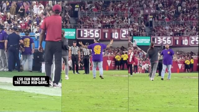 Fan Runs Onto Field During LSU’s Frustrating 20-9 Loss to Alabama