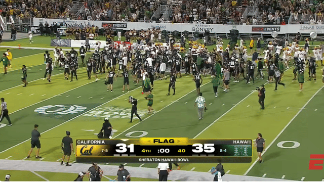 Watch: Chaos Erupts After Hawaii’s Wild Bowl Comeback vs Cal