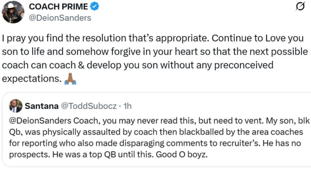 Deion Sanders Sends Advice to Dad of Top QB Who Was Physically Assaulted by a Coach