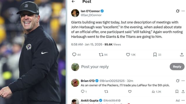 Giants Hold “Excellent” Meeting With John Harbaugh as Titans Schedule Home Visit