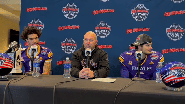 Watch: Blake Harrell Praises ECU for ‘Making It About Each Other’ After Military Bowl Win