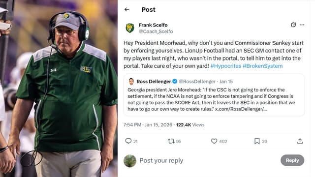 SE Louisiana Head Coach Calls SEC Commissioner and Georgia President ‘Hypocrites’