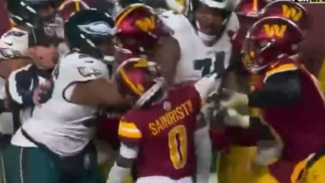 Fight Breaks Out During Commanders vs Eagles in Q4, Three Players Ejected