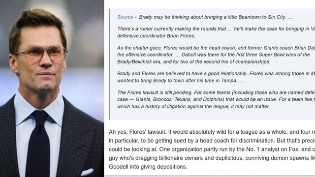 Tom Brady to Hire Brian Flores? Raiders Minority Owner Searches for New HC