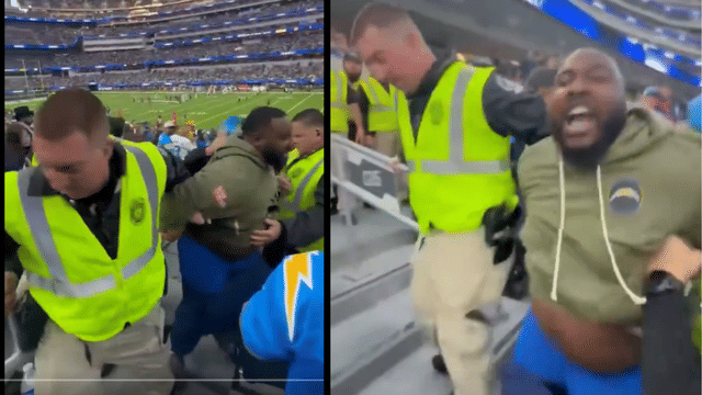 Watch: More Than Five Guards Needed to Remove Chargers Fan After Brawl During Texans Game