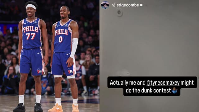 VJ Edgecombe Hints at Him and Tyrese Maxey Potentially Doing the Dunk Contest in IG Story