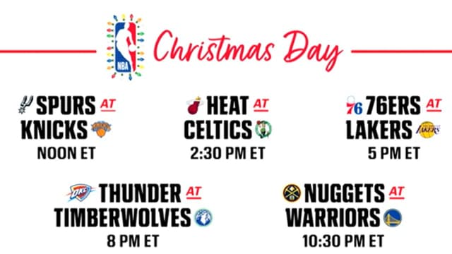 NBA Unveils Five-Game Christmas Day Slate Headlined by Finals Rematch
