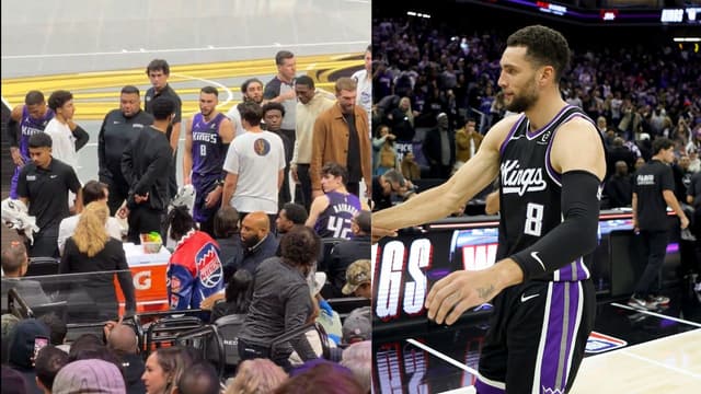 Zach LaVine Tells Heckling Kings Fan to 'Go Home, B*h' Before Ejection**