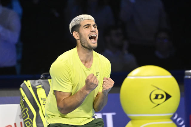 Carlos Alcaraz Reacts After Clinching Year-End No. 1 in Turin