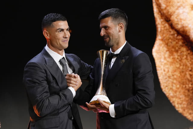 Cristiano Ronaldo Hands Novak Djokovic New 'Transcend Sport' Honor