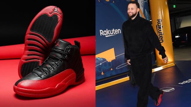 Steph Curry Pulls Up To Warriors-Jazz In Michael Jordan's 'Flu Game' Jordan 12s