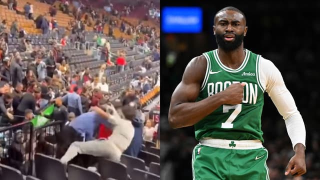 Crazed Fan Gets Jaylen Brown's Autograph Despite Getting Body-Slammed By Security