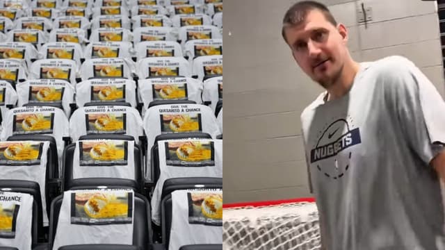 Nikola Jokic In Disbelief Over The Nuggets Handing Out Taco Bell Tees