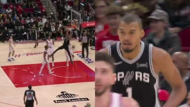 Victor Wembanyama Throws Down Reverse Dunk Poster Vs Rockets