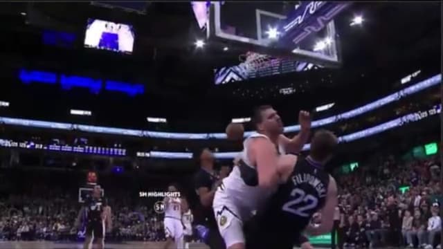 Nikola Jokic Falls Onto Jazz Player Yet Again During Clutch Time