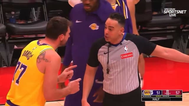 Luka Doncic Caught Complaining To Refs At Halftime Vs Rockets