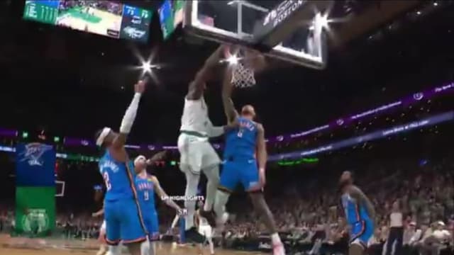 Celtics Bench Erupts With Jaylen Brown Dunk On Jaylin Williams