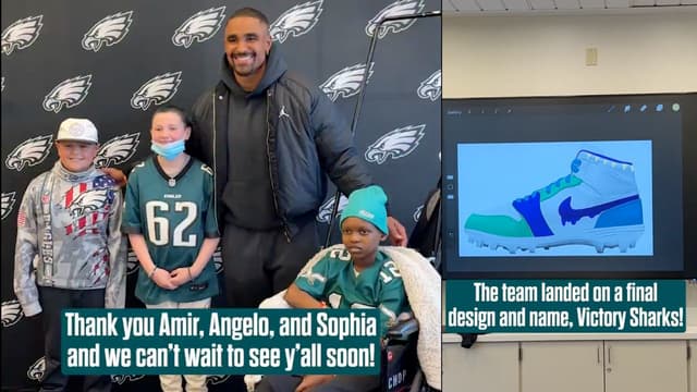 Jalen Hurts Unveils Black Friday Cleats Created by Children’s Hospital Patients