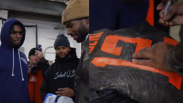 Cam Ward Jokes He’ll “Put That Sh*t on eBay” After Swapping Jerseys with Shedeur Sanders