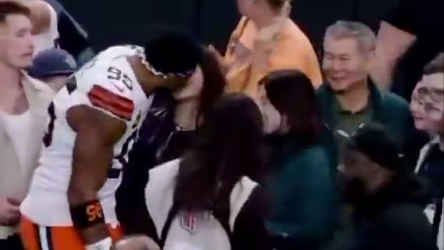Myles Garrett’s Kiss With Chloe Kim Goes Viral for Her Dad’s Reaction