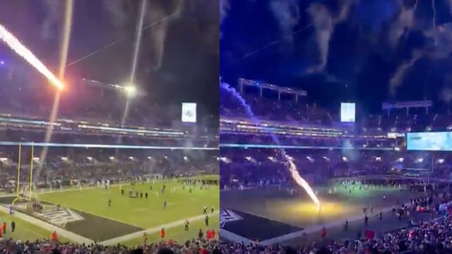 Rogue Firework Nearly Hits Person During Sunday Night Football
