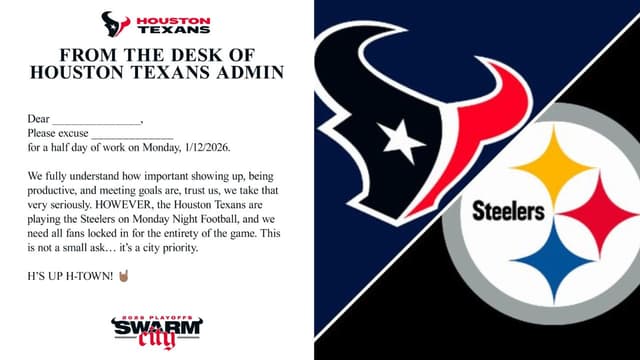 Houston Texans Help Fans Skip Work for Steelers Playoff Game