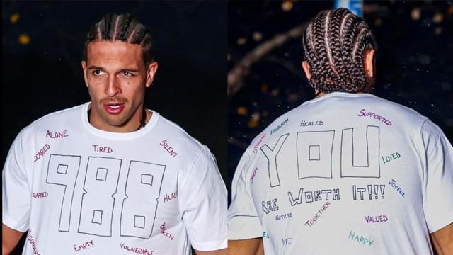 Mack Hollins Uses “988” Shirt to Urge Men to Speak Up on Mental Health