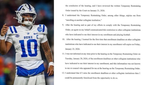 Duke QB Darian Mensah Files Emergency Motion Amid Transfer Fight