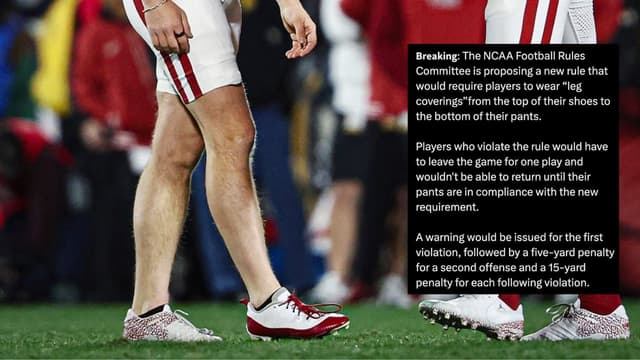 NCAA Eyes Ban on Exposed Legs in College Football